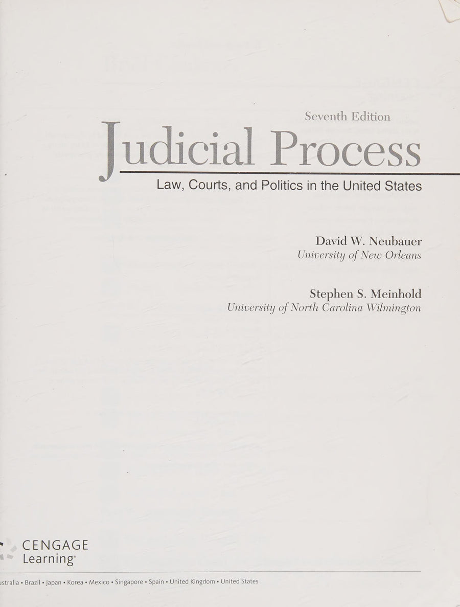 Judicial Process: Law, Courts, and Politics in the United States