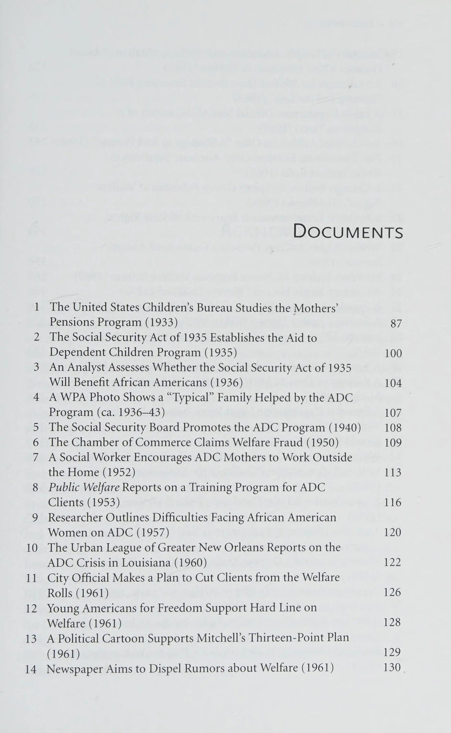 Welfare in the United States: A History with Documents, 1935–1996 by Nadasen