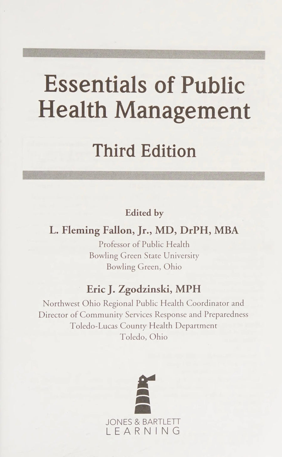Essentials of Public Health Management by L. Fleming Fallon (Jr.)