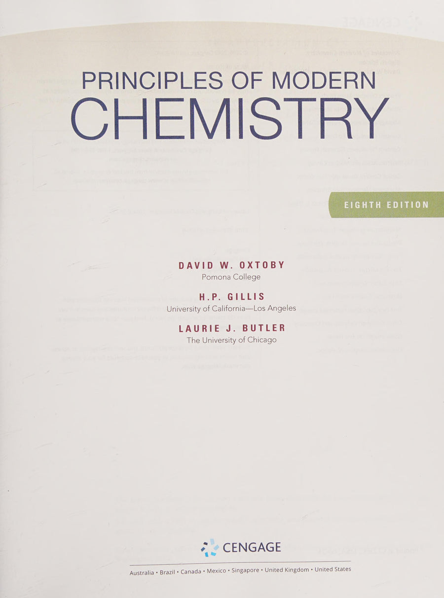 Principles of Modern Chemistry