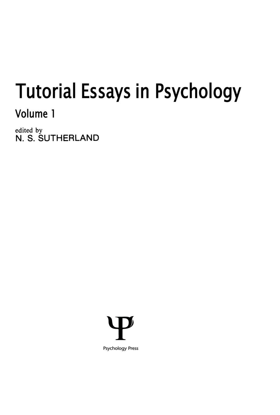 Tutorial Essays in Psychology: Volume 1