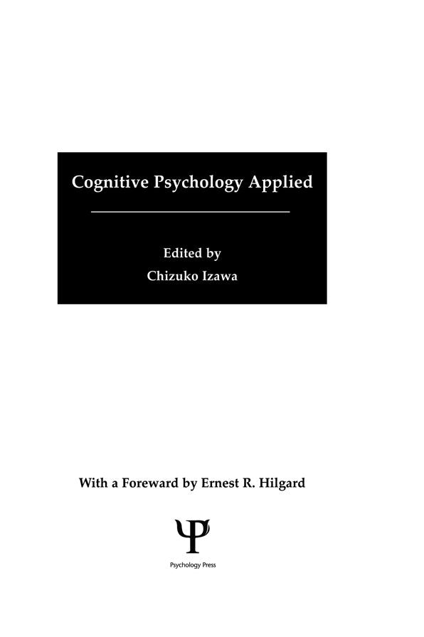 Cognitive Psychology Applied: A Symposium at the 22nd International Congress of Applied Psychology