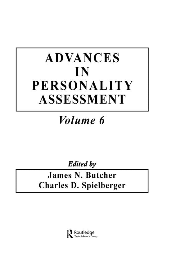 Advances in Personality Assessment: Volume 6
